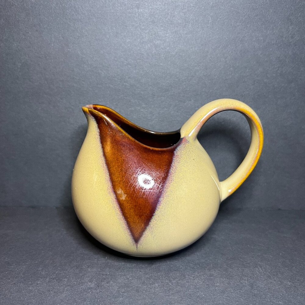 Sango #4933 Nova Brown Drip Glazed Stoneware Retro Style Creamer 4 x 3.5"